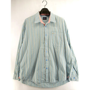 Indigo Palms Shirt Men 2XL Blue Striped Long Sleeve button up